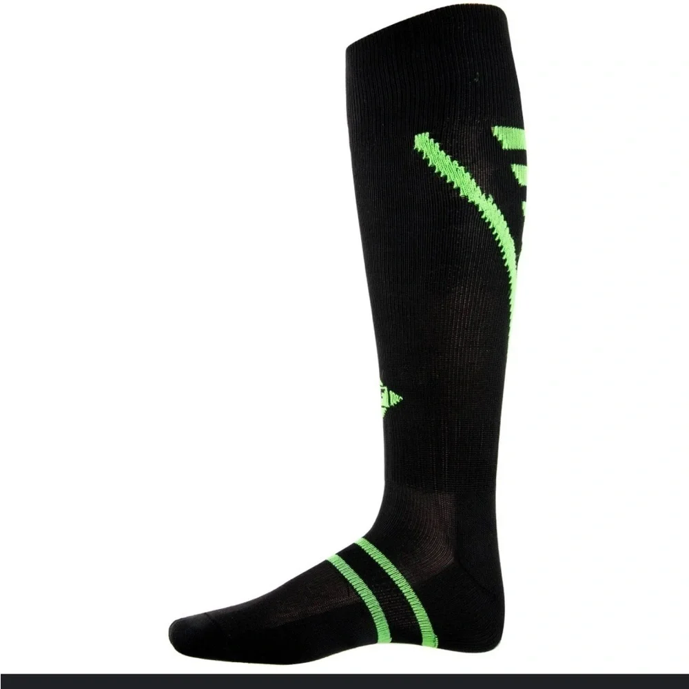 Franklin sports Black and Green Crew Socks with Neon Stripes
